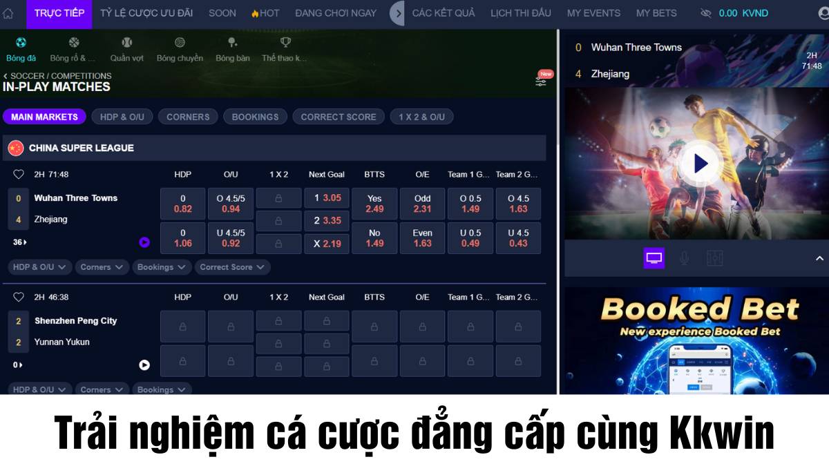 Trải nghiệm cá cược thể thao đẳng cấp cùng Kkwin